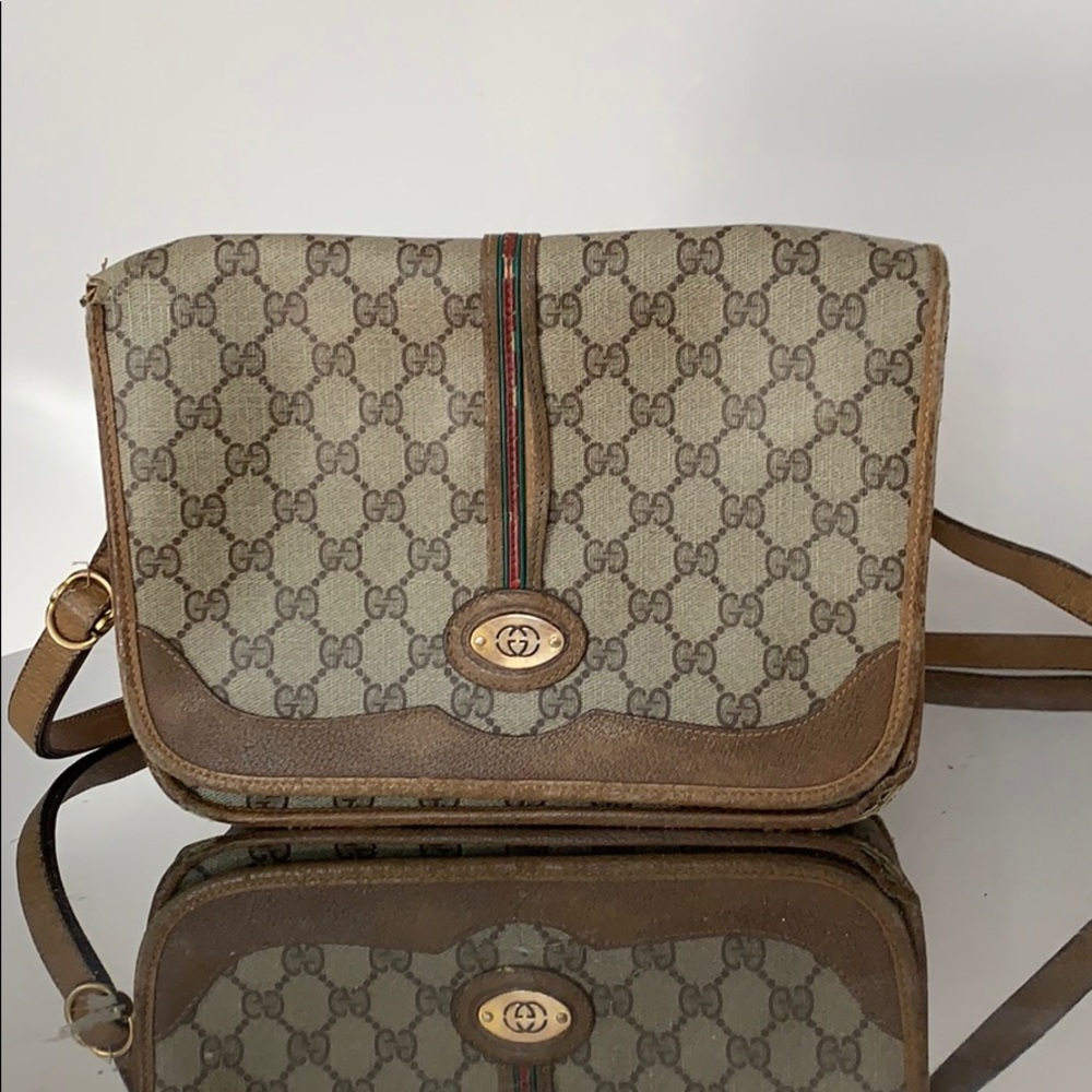 Vintage Gucci 80s brown crossbody bag